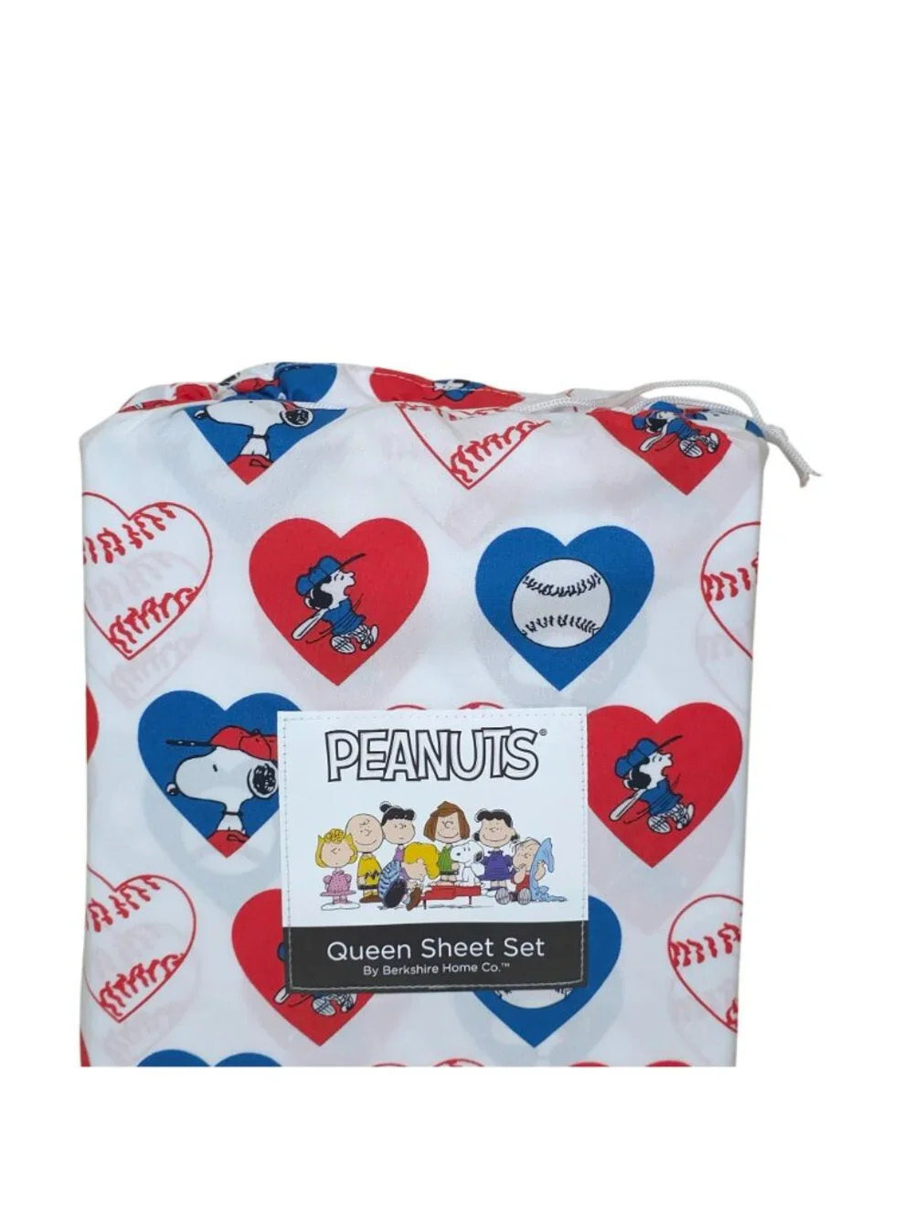 Peanuts Snoopy Baseball Queen Sheet Set By Berkshire USA July 4th Summer